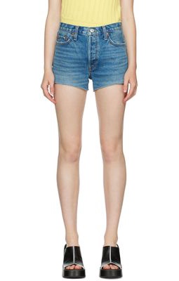 Re/Done Blue High Rise Shorts