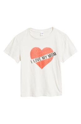 Re/Done Classic I Love My Mom Cotton Graphic T-Shirt in Vintage White