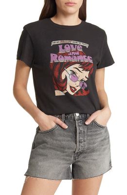 Re/Done Classic Romance Graphic Tee in Washed Black