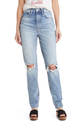 Re/Done Drainpipe Ripped Super High Waist Skinny Jeans in Destroy Wrecking Blue