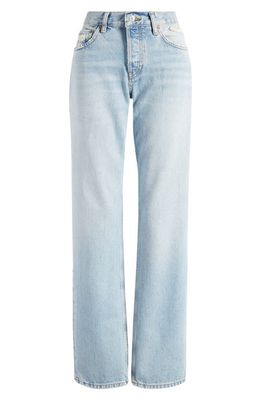 Re/Done Easy Straight Leg Organic Cotton Jeans in Ripped Tide