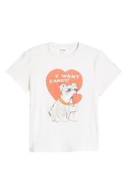 Re/Done I Want Candy Classic Graphic T-Shirt in Vintage White