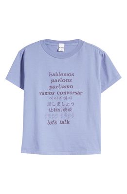 Re/Done Let's Talk Cotton T-Shirt in Celestial