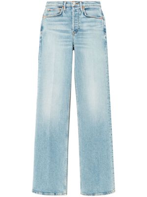 RE/DONE logo-patch straight-leg jeans - Blue