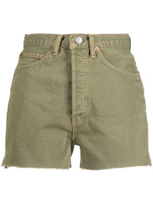 RE/DONE mid-rise cut-off shorts - Green