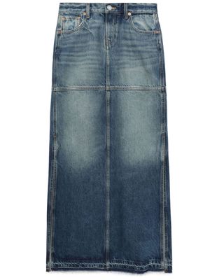 RE/DONE mid-rise maxi denim skirt - Blue