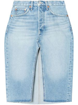 RE/DONE organic cotton midi denim skirt - Blue