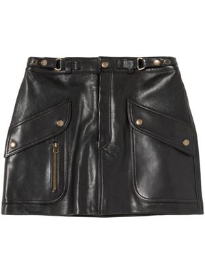 RE/DONE Racer leather mini skirt - Black