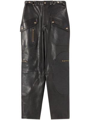RE/DONE Racer leather tapered trousers - Black