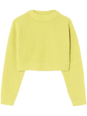 RE/DONE rib-knit cropped wool jumper - Yellow