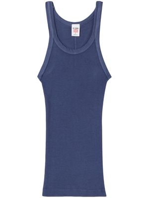 RE/DONE ribbed cotton scoop neck tank top - Blue