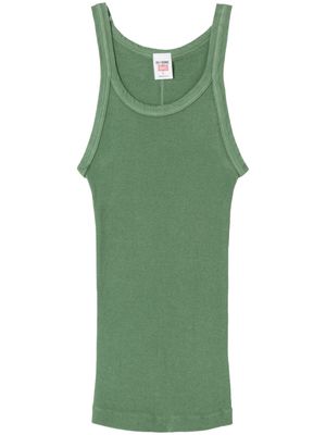 RE/DONE ribbed cotton scoop neck tank top - Green