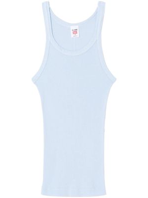 RE/DONE ribbed-knit cotton tank top - Blue
