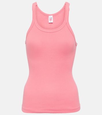 Re/Done Ribbed-knit cotton tank top