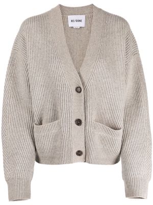 RE/DONE ribbed-knit wool cardigan - Grey