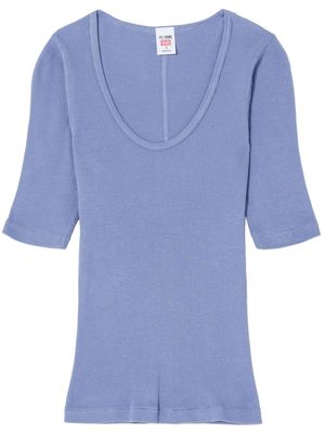 RE/DONE scoop-neck cotton T-shirt - Blue