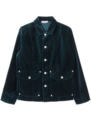 RE/DONE seam-detail velvet-finish jacket - Blue