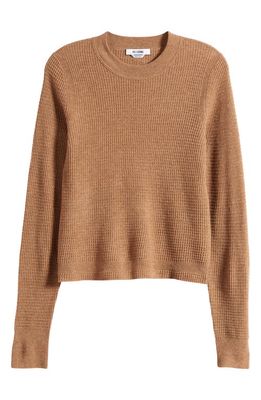 Re/Done Slim Fit Wool & Cashmere Waffle Knit Sweater in Chestnut
