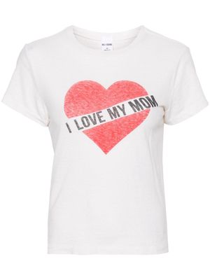 RE/DONE slogan-print T-shirt - Neutrals