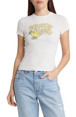 Re/Done Squeeze Me '90s Baby Tee in Vintage White