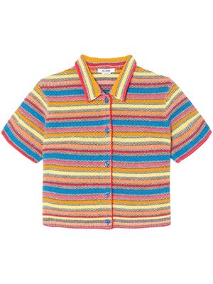 RE/DONE striped short-sleeve polo cardigan - Multicolour