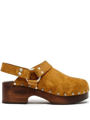 RE/DONE suede-leather mules - Brown