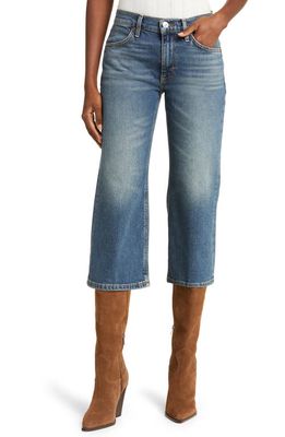 Re/Done Supercrop Flare Jeans in Distressed