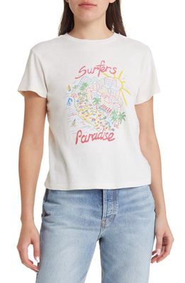 Re/Done Surfer's Paradise Cotton Graphic T-Shirt in Vintage White