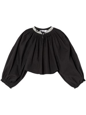 RE/DONE Victorian Cut Off cotton blouse - Black