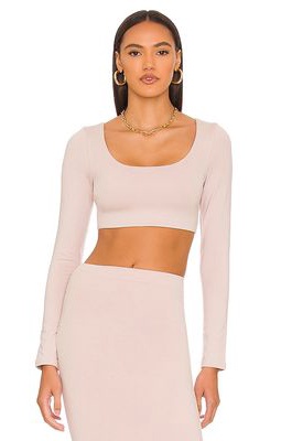 RE ONA Square Neck Crop Top in Mauve