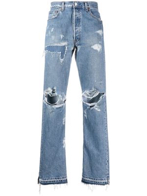 Readymade distressed straight-leg jeans - Blue