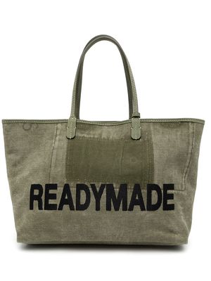 Readymade logo-print military canvas tote bag - Green