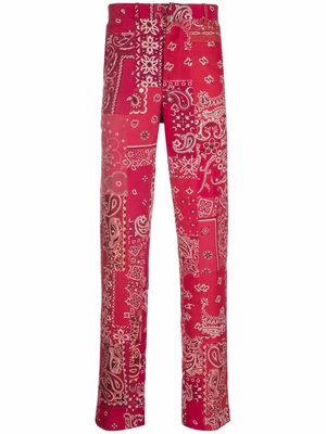 Readymade paisley straight-leg trousers - Red