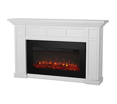 Real Flame White Alcott Landscape Indoor Electr ic Fireplace