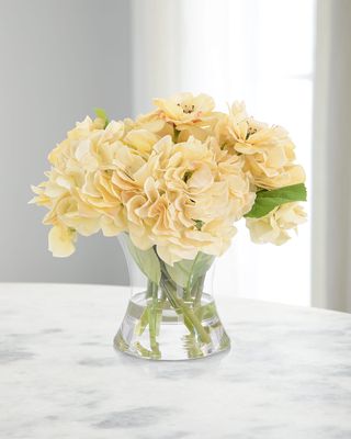 Real Touch Lemon Drops 11" Faux Floral Arrangement in Glass Vase