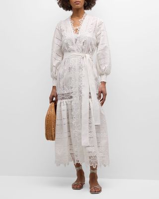Rebecca Embroidered Lace Kimono Coverup