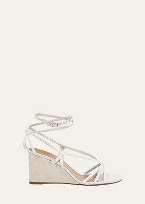 Rebecca Leather Strappy Wedge Sandals