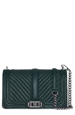 Rebecca Minkoff Chevron Quilted Love Leather Crossbody Bag in Deep Jade