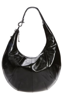 Rebecca Minkoff Croissant Zip Around Leather Hobo Bag in Black