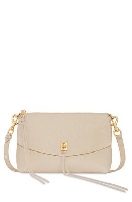 Rebecca Minkoff Darren Top Zip Leather Crossbody Bag in Stone