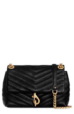 Rebecca Minkoff Edie Quilted Leather Convertible Crossbody Bag in Black