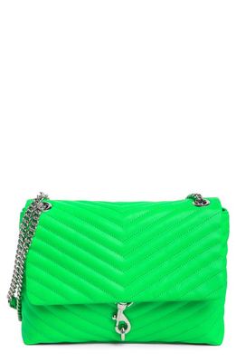 Rebecca Minkoff Edie Quilted Leather Shoulder Bag in Neon Green