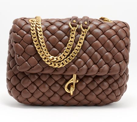 Rebecca Minkoff Edie Woven Leather Flap Shoulder Bag