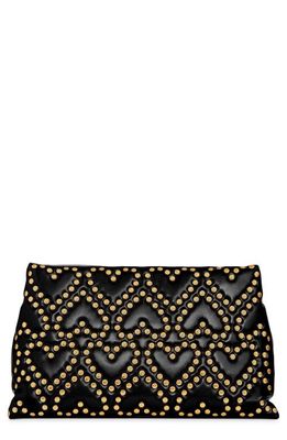 Rebecca Minkoff Heart Stud Pillow Quilted Faux Leather Clutch in Black