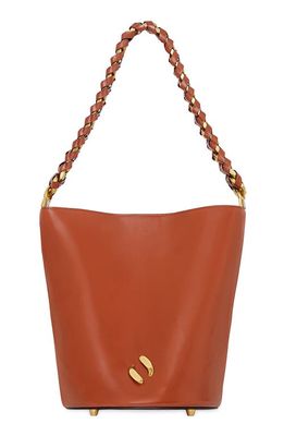 Rebecca Minkoff Infinity Leather Bucket Bag in Cognac