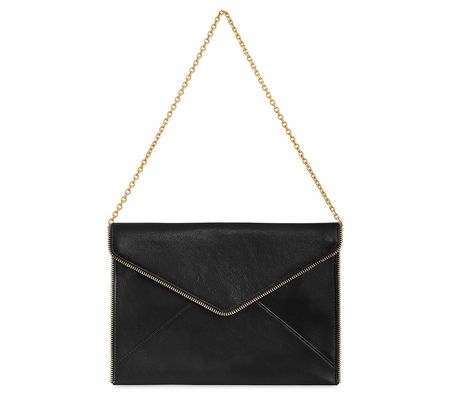 Rebecca Minkoff Leo Leather Clutch with Chain