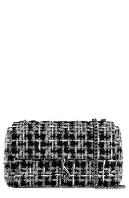 Rebecca Minkoff Medium Edie Tweed Convertible Crossbody Bag in Nero/Black