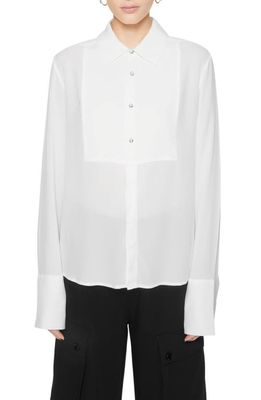 Rebecca Minkoff Ophelia Tie Neck Long Sleeve Button-Up Top in White
