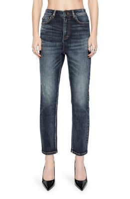 Rebecca Minkoff Ozzy Stud Detail High Waist Ankle Jeans in Skyline Wash