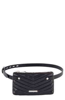 Rebecca Minkoff Quilted Leather Belt Bag in Black/Polished Nickel